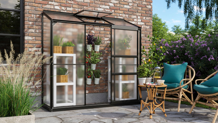 Växthus Ida 1300 Svart Poly 1,3 m² Vitavia
